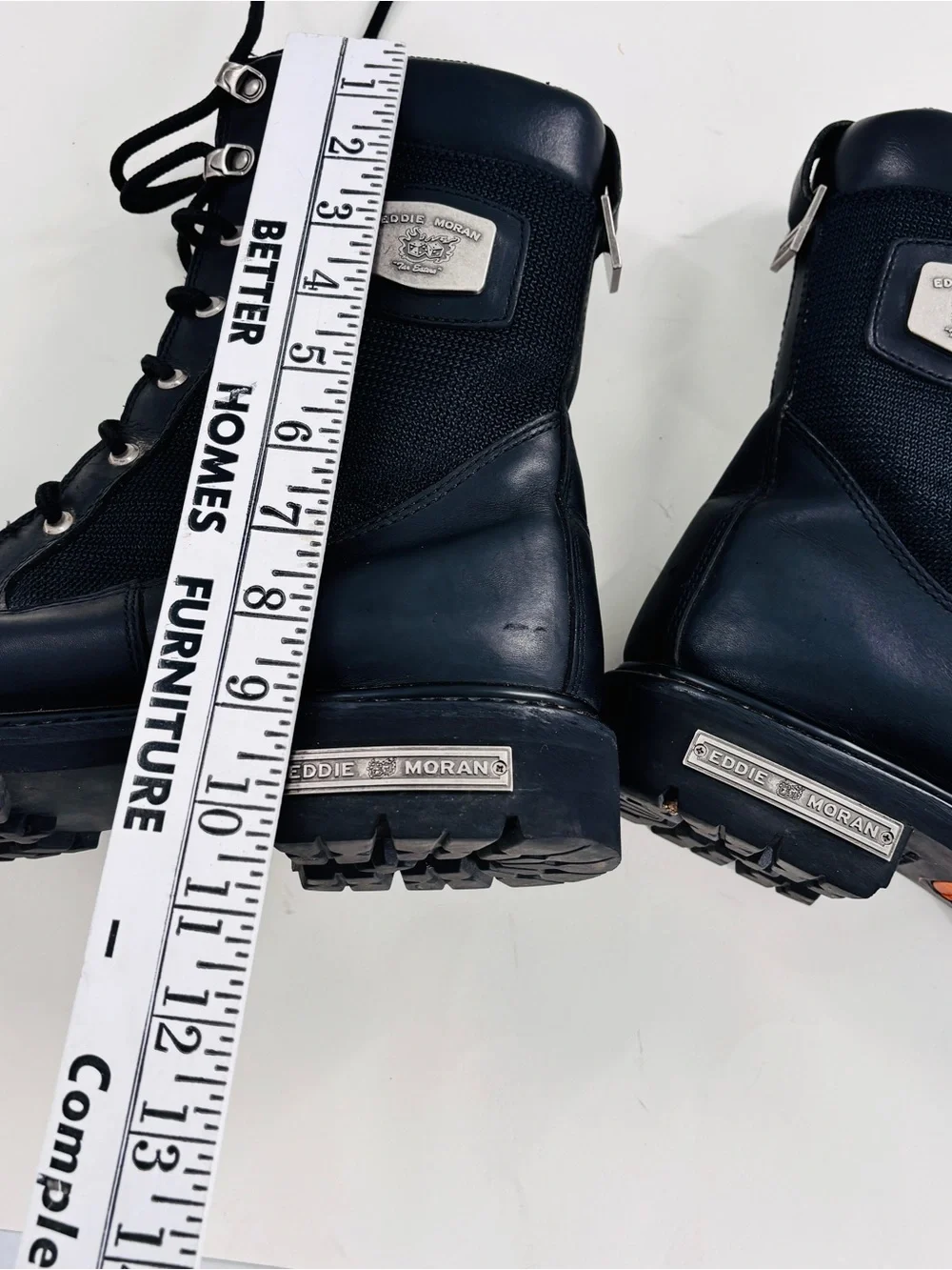 Eddie Moran black mens high top work boots size 11M